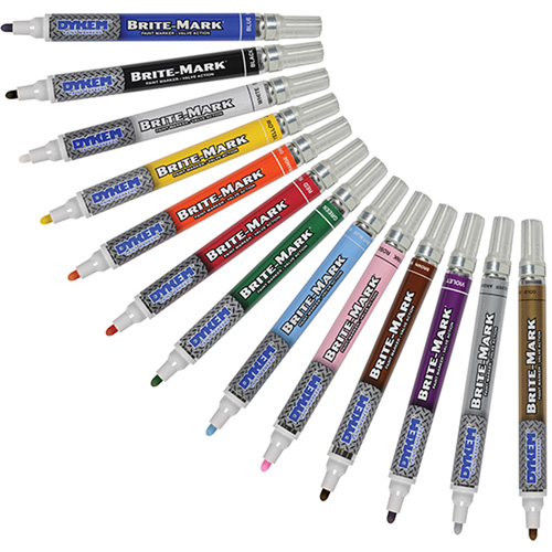 Marqueur &agrave; peinture moyen Brite-Mark, Liquide, Blanc Rideout Tool & Machine Inc.