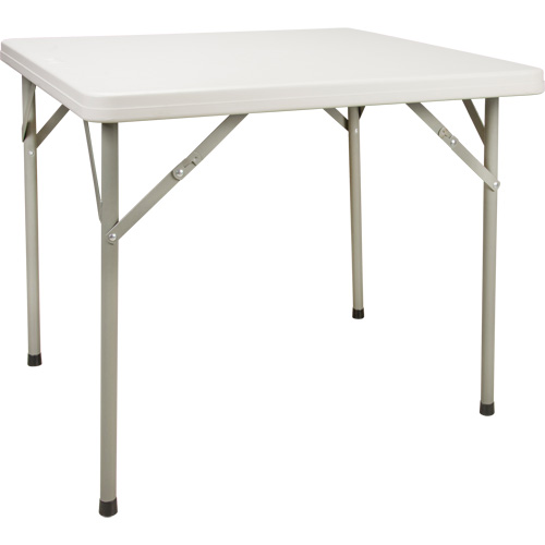 Folding Table, Square, 34" L x 34" W, Polyethylene, White Rideout Tool & Machine Inc.