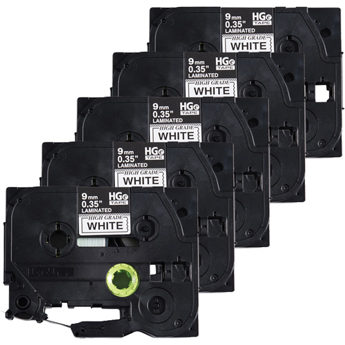 Laminated Tape, 9 mm x 8 m, Black on White Rideout Tool & Machine Inc.