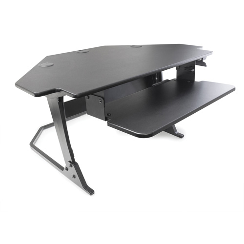 Goya Sit-Stand Corner Work Station, Desktop Unit, 20" H x 42" W x 37-4/5" D, Black Rideout Tool & Machine Inc.
