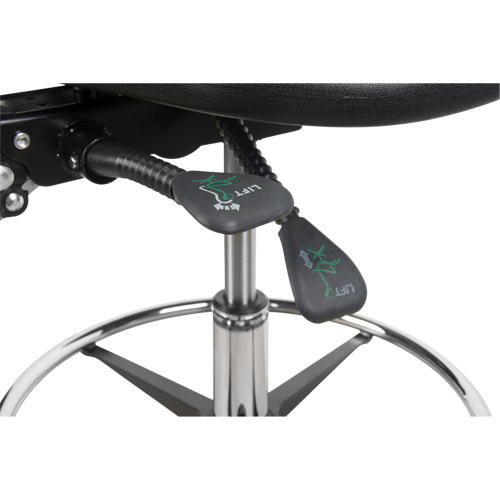 Heavy-Duty Ergonomic Stool, Stationary, Adjustable, 39” - 48”, Polyurethane Seat, Black Rideout Tool & Machine Inc.