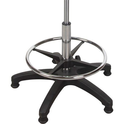 Heavy-Duty Ergonomic Stool with Adjustable Arm Rests, Stationary, Adjustable, 39" - 48", Polyurethane Seat, Black Rideout Tool & Machine Inc.