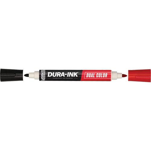 Marqueur &agrave; encre permanente et double couleur Markal Dura-Ink, Ronde, Noir/Rouge Rideout Tool & Machine Inc.
