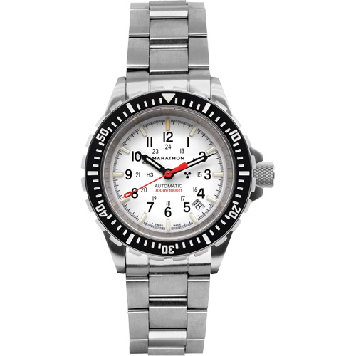 Arctic Edition Large Diver's Automatic GSAR Watch with Stainless Steel Bracelet, Digital, Battery Operated, 41 mm, Silver Rideout Tool & Machine Inc.