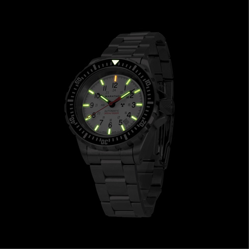 Arctic Edition Large Diver's Automatic GSAR Watch with Stainless Steel Bracelet, Digital, Battery Operated, 41 mm, Silver Rideout Tool & Machine Inc.