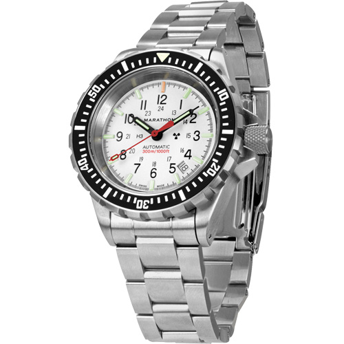 Arctic Edition Large Diver's Automatic GSAR Watch with Stainless Steel Bracelet, Digital, Battery Operated, 41 mm, Silver Rideout Tool & Machine Inc.