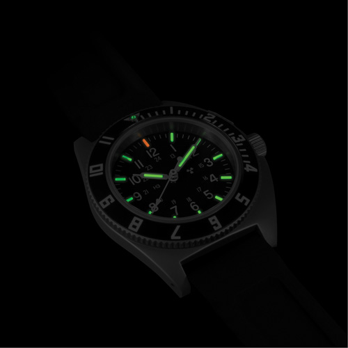 Steel Navigator Watch on 3-Piece Rubber Strap Kit, Digital, Battery Operated, 41 mm, Black Rideout Tool & Machine Inc.