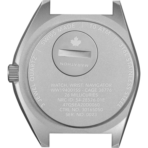 Steel Navigator Watch on 3-Piece Rubber Strap Kit, Digital, Battery Operated, 41 mm, Black Rideout Tool & Machine Inc.