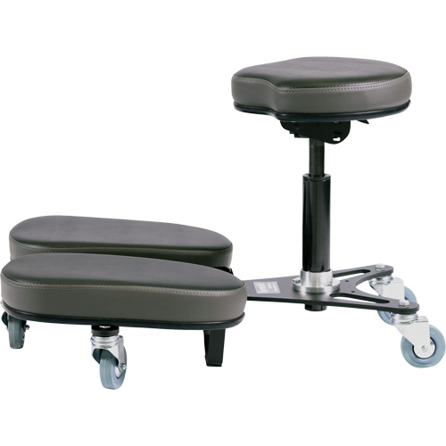 Chaise &agrave; genoux r&eacute;glable, Vinyle, Noir/gris Rideout Tool & Machine Inc.