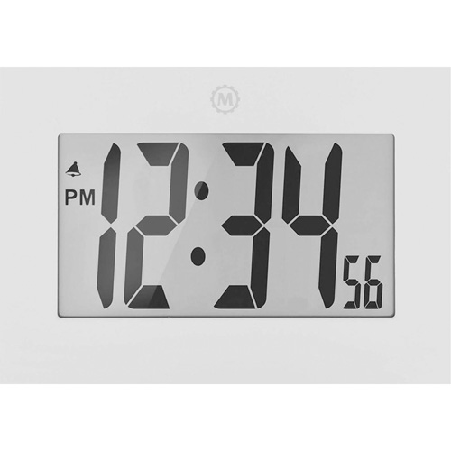 Large Frame Clock, Digital, Battery Operated, 9" W x 1" D x 6.5" H, White Rideout Tool & Machine Inc.