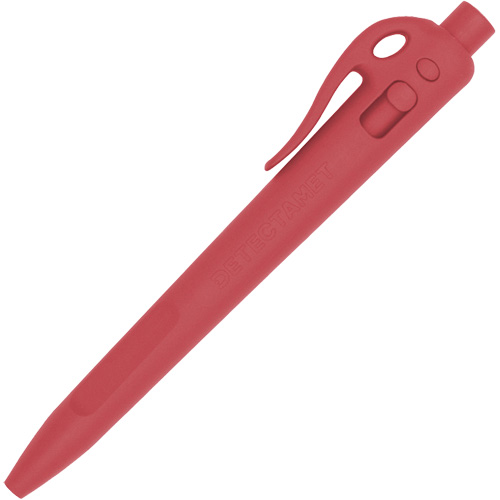 Stylo &agrave; bille d&eacute;tectable avec agrafe, Rouge, 1 mm, R&eacute;tractable Rideout Tool & Machine Inc.