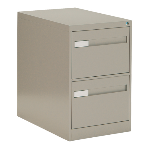 Vertical Filing Cabinet with Recessed Drawer Handles, 2 Drawers, 18.15" W x 26.56" D x 29" H, Beige Rideout Tool & Machine Inc.