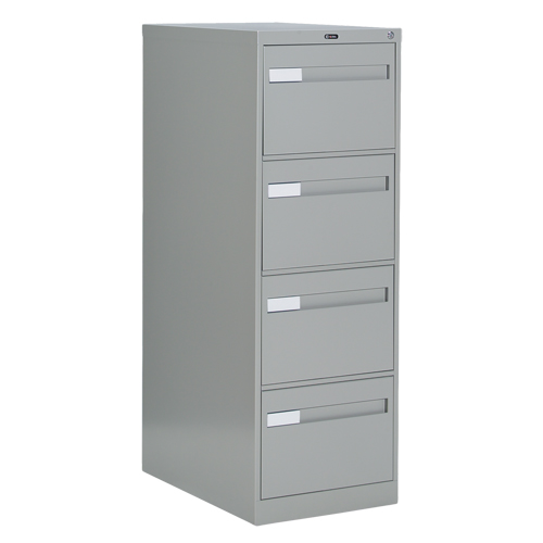 Vertical Filing Cabinet with Recessed Drawer Handles, 4 Drawers, 18.15" W x 26.56" D x 52" H, Grey Rideout Tool & Machine Inc.
