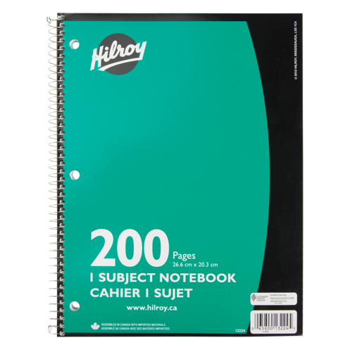 1 Subject Spiral Notebook Rideout Tool & Machine Inc.