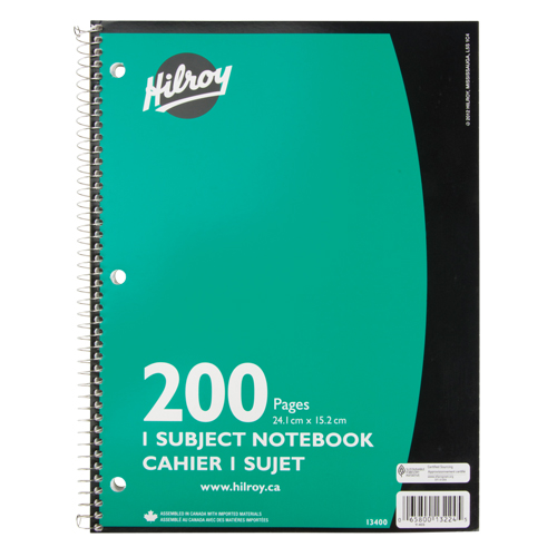 1 Subject Spiral Notebook Rideout Tool & Machine Inc.
