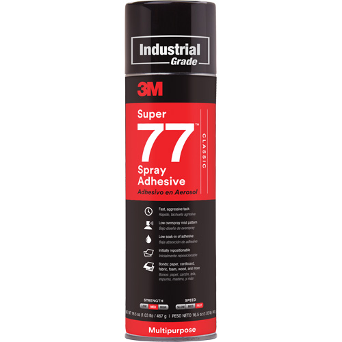 Super 77 Spray Adhesive, Clear, Aerosol Can Rideout Tool & Machine Inc.