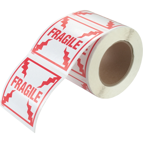"Fragile" Special Handling Labels, 4" L x 4" W, Red on White Rideout Tool & Machine Inc.