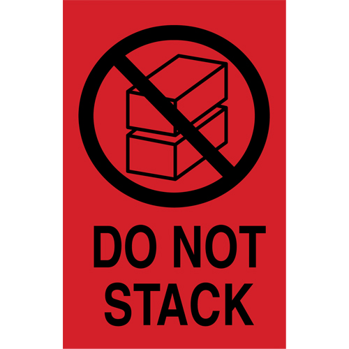 "Do Not Stack" International Shipping Labels, 6" L x 4" W, Black on Red Rideout Tool & Machine Inc.