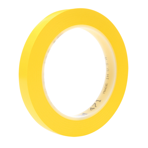 Ruban en vinyle 471, 12 mm (1/2") la x 32,9 m (108') lo, 5,3 mils, Jaune Rideout Tool & Machine Inc.