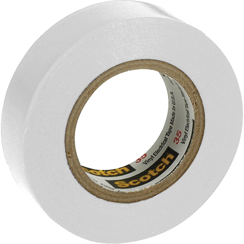 Rubans en vinyle pour codage en couleurs 35 Scotch, 12,7 mm (1/2") x 6,1 m (20'), Blanc, 7 mils Rideout Tool & Machine Inc.