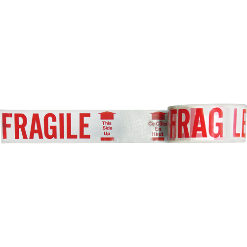 Bilingual Printed Tape – Fragile This Side Up , Red on White Rideout Tool & Machine Inc.