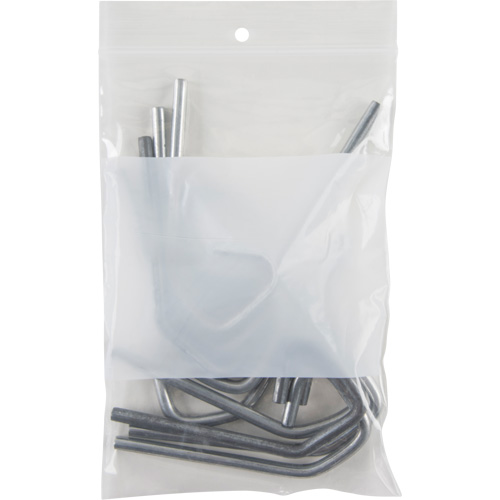 Sacs en poly avec espace inscriptible blanc, Refermable, 6" x 4", 2 mils Rideout Tool & Machine Inc.