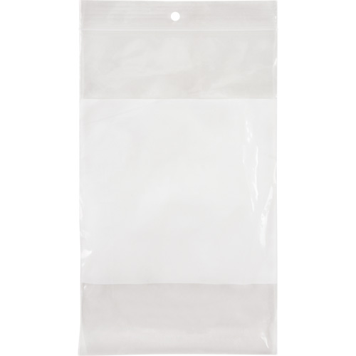 White Block Poly Bags, Reclosable, 8" x 5", 2 mils Rideout Tool & Machine Inc.