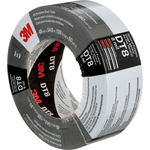 Ruban adh&eacute;sif tout usage DT8, 8 mils, Noir, 48 mm (2") x 55 m (180') Rideout Tool & Machine Inc.