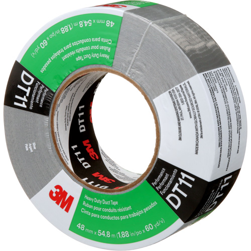DT11 Heavy-Duty Duct Tape, 11 mils, Silver, 48 mm (2") x 55 m (180') Rideout Tool & Machine Inc.