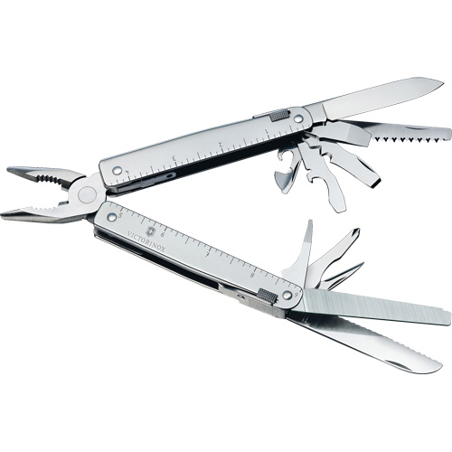 Outil multiple SwissTool avec lame verrouillable, M&eacute;tal, Poign&eacute;e en M&eacute;tal, 155 mm lo, 26 fonctions, 0,7 lb Rideout Tool & Machine Inc.