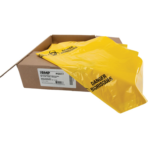 Waste Bags, Bio-Hazard, 38" L x 30" W, 2 mils Rideout Tool & Machine Inc.