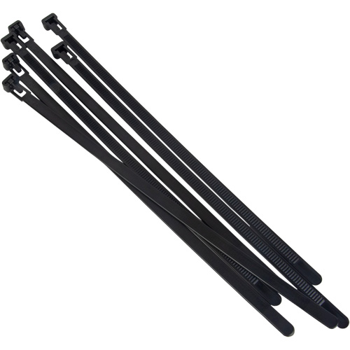 Re-Usable Cable Tie, 8" Long, 50 lbs. Tensile Strength, Black Rideout Tool & Machine Inc.