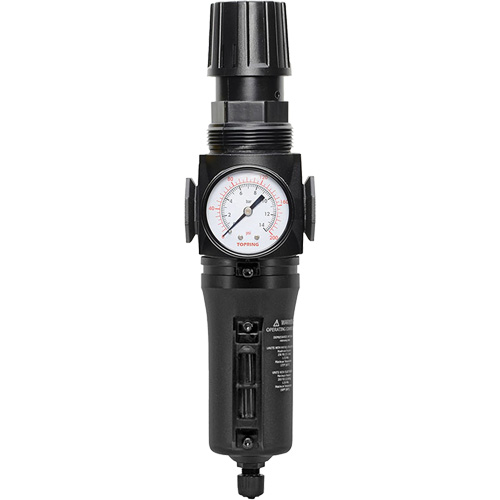 Filtre/r&eacute;gulateur drain manuel avec bol en m&eacute;tal Modulair 300, 1/4" NPT, 250 PSI, Capacit&eacute; de 5,1 oz liq. Rideout Tool & Machine Inc.