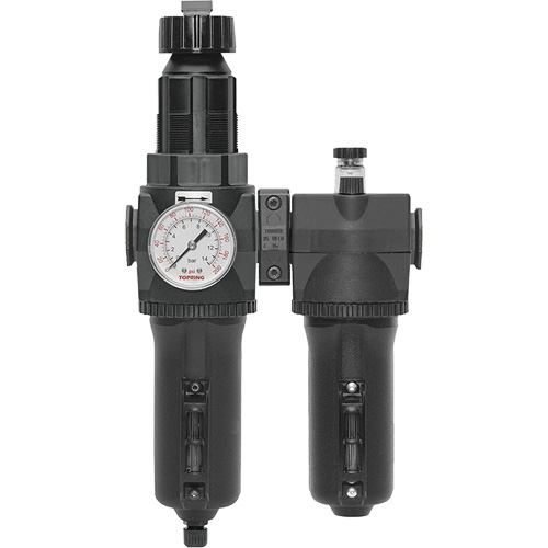Manual Drain Filter, Regulator & Lubricator with Metal Bowl & Gauge Modulair 400, 1/2" NPT Rideout Tool & Machine Inc.