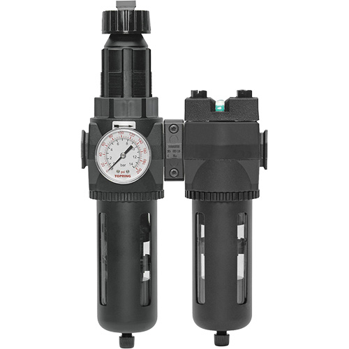 Filtre/r&eacute;gulateur + filtre coalescent drain manuel avec bol standard Modulair 400, 1/4" NPT, 150 psi, Capacit&eacute; de 9,1 oz liq. Rideout Tool & Machine Inc.