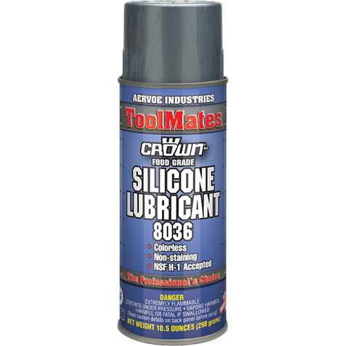 Lubrifiant &agrave; la silicone de cat&eacute;gorie alimentaire, Canette a&eacute;rosol Rideout Tool & Machine Inc.