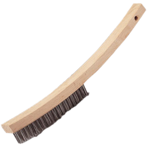 Brosse &agrave; main &agrave; r&eacute;curer &agrave; manche courb&eacute;, Acier inoxydable, 4 x 20 rangs de fils, Longueur 17" Rideout Tool & Machine Inc.