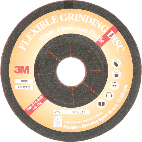 Disque de meulage flexible, 4-5/8", Oxyde d'aluminium, 22 mm, Type WA Rideout Tool & Machine Inc.