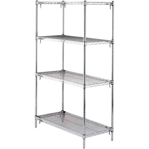 ETAGERE,4 TABL18X36X63,CHROME,800LB/TABL., Tiers 4, 36" la x 63" h x 18" p Rideout Tool & Machine Inc.