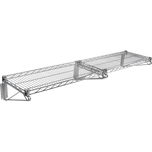 Wall Mount Wire Shelving Kit, Double Bracket, 200 lbs. Capacity, 14" D Rideout Tool & Machine Inc.
