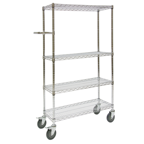 Push Cart, Chrome Plated, 30" x 60" x 14", 800 lbs. Capacity Rideout Tool & Machine Inc.