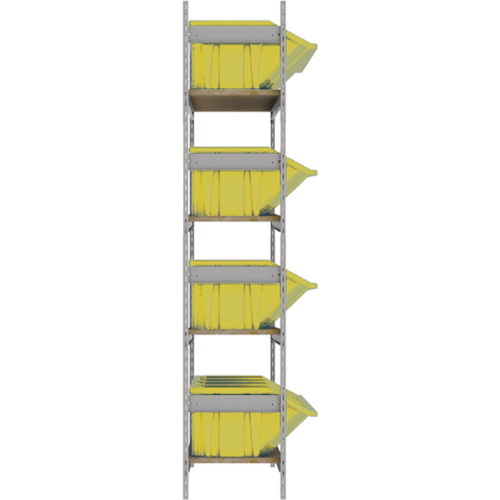 Wide Span Shelving with Jumbo Plastic Bins, Steel, Boltless, Starter, 66" W x 72" H x 18" D Rideout Tool & Machine Inc.