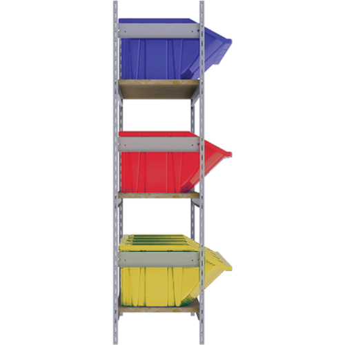 Wide Span Shelving with Jumbo Plastic Bins, Steel, Boltless, Starter, 66" W x 60" H x 18" D Rideout Tool & Machine Inc.