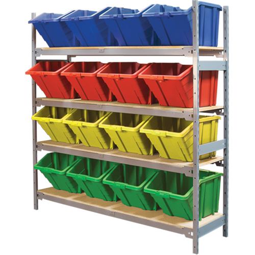&eacute;tag&egrave;res larges avec bacs g&eacute;ants en plastique, Acier, Sans boulons, De base, 66" la x 72" h x 18" p Rideout Tool & Machine Inc.
