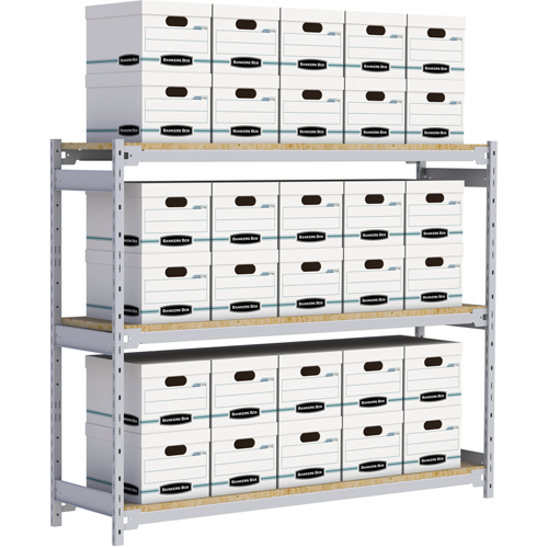 Wide Span Record Storage Shelving, Steel, 3 Shelves, 72" W x 18" D x 60" H Rideout Tool & Machine Inc.