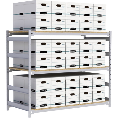 Wide Span Record Storage Shelving, Steel, 3 Shelves, 72" W x 32" D x 60" H Rideout Tool & Machine Inc.