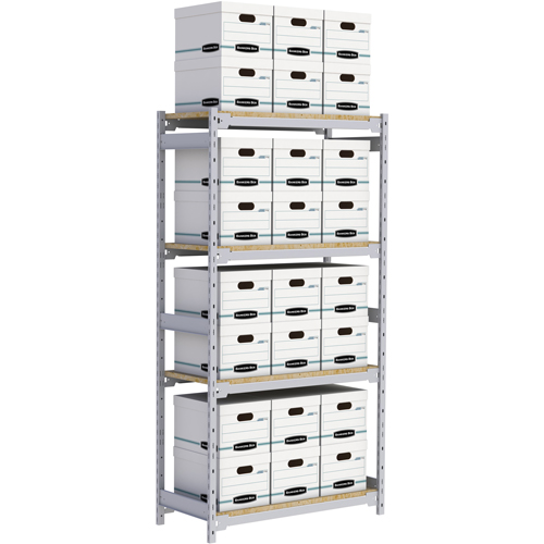 Wide Span Record Storage Shelving, Steel, 4 Shelves, 42" W x 18" D x 84" H Rideout Tool & Machine Inc.
