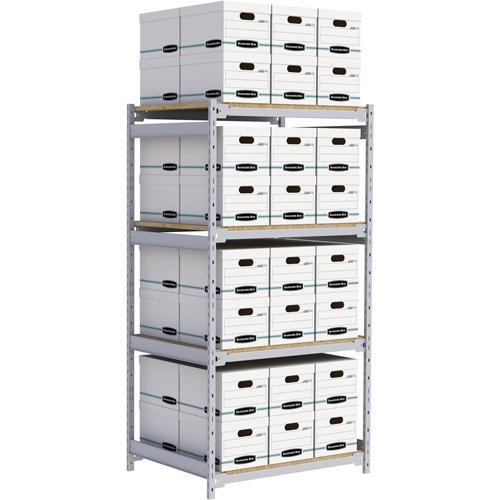 Wide Span Record Storage Shelving, Steel, 4 Shelves, 42" W x 32" D x 84" H Rideout Tool & Machine Inc.