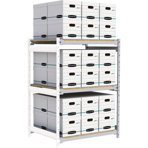 Wide Span Record Storage Shelving, Steel, 3 Shelves, 42" W x 32" D x 60" H, Add-On Kit Rideout Tool & Machine Inc.