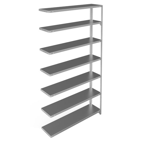 Shelving Unit, Galvanized Steel, Slotted Angle, 300 lbs. Capacity, 48" W x 84" H x 12" D Rideout Tool & Machine Inc.